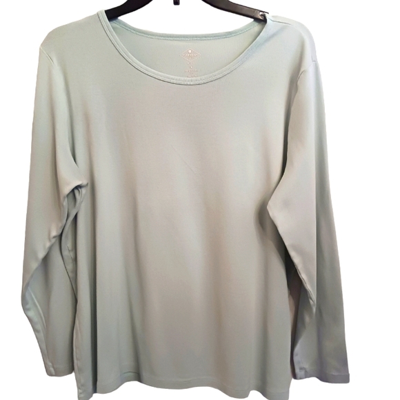 St. John's Bay Tops - St. John's Bay Light Blue Long Sleeve Tee Size 1X